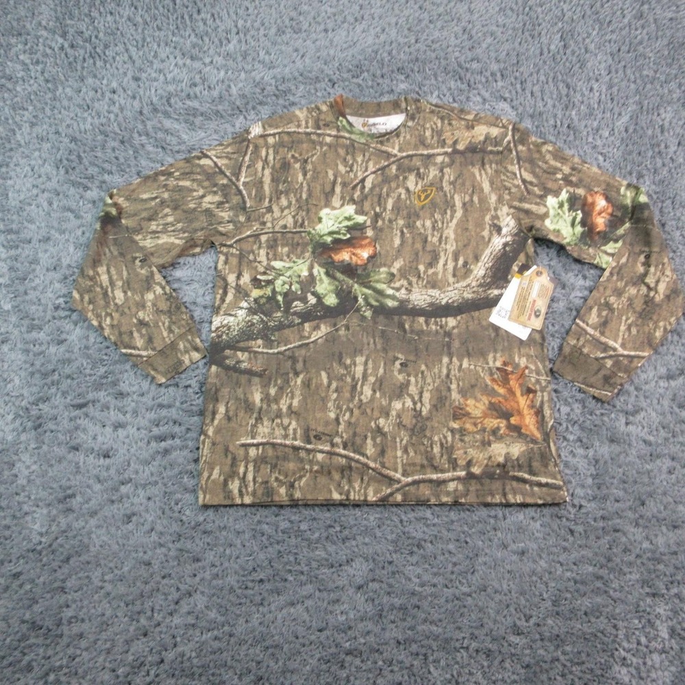 Shield Shirt Mens L Beige Camouflage Long Sleeve Crew Neck Tagless NWT